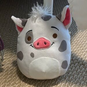 Squishmellow Disney Adorable Pig Accent Pillow - White and Gray
